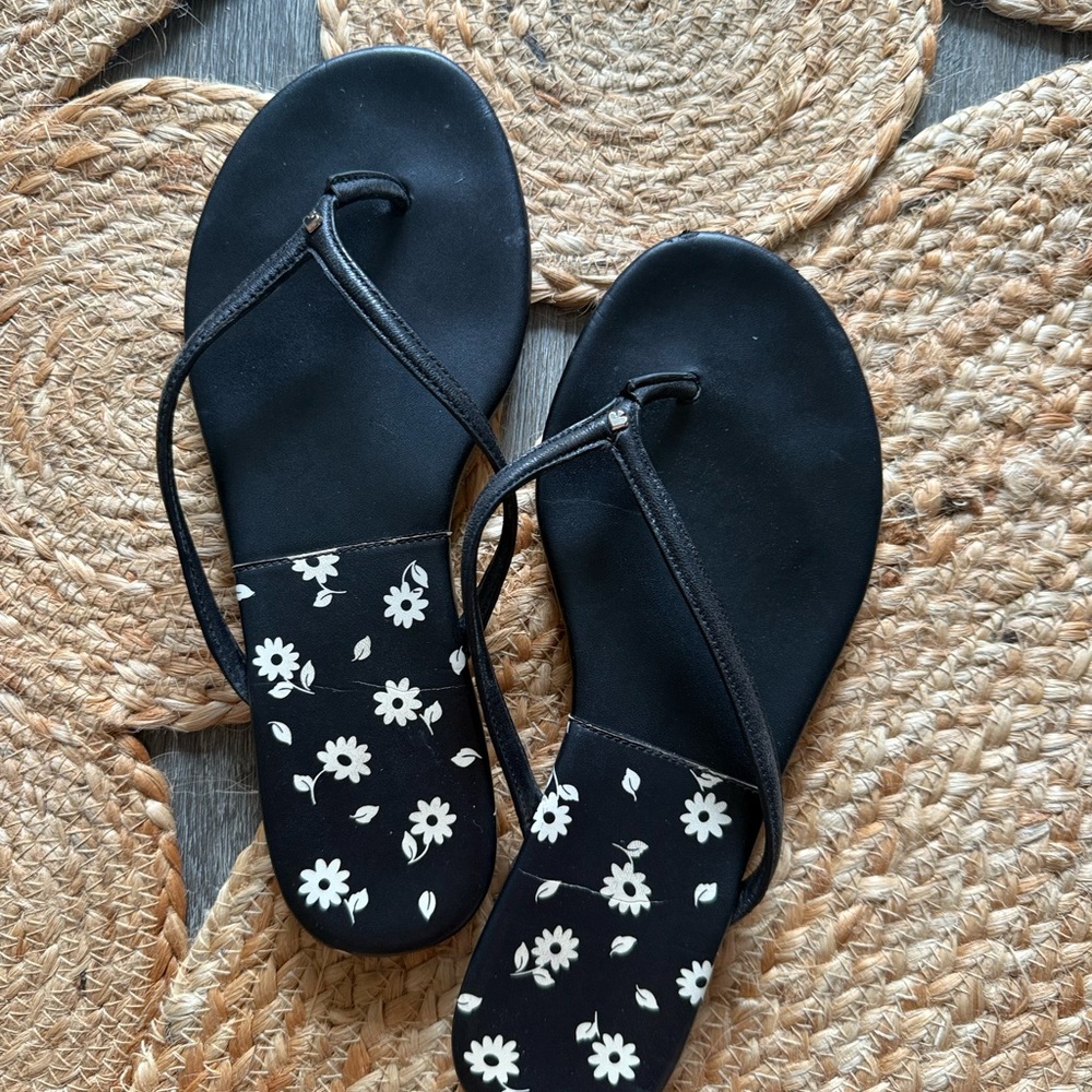 Black Floral Women's Sandals